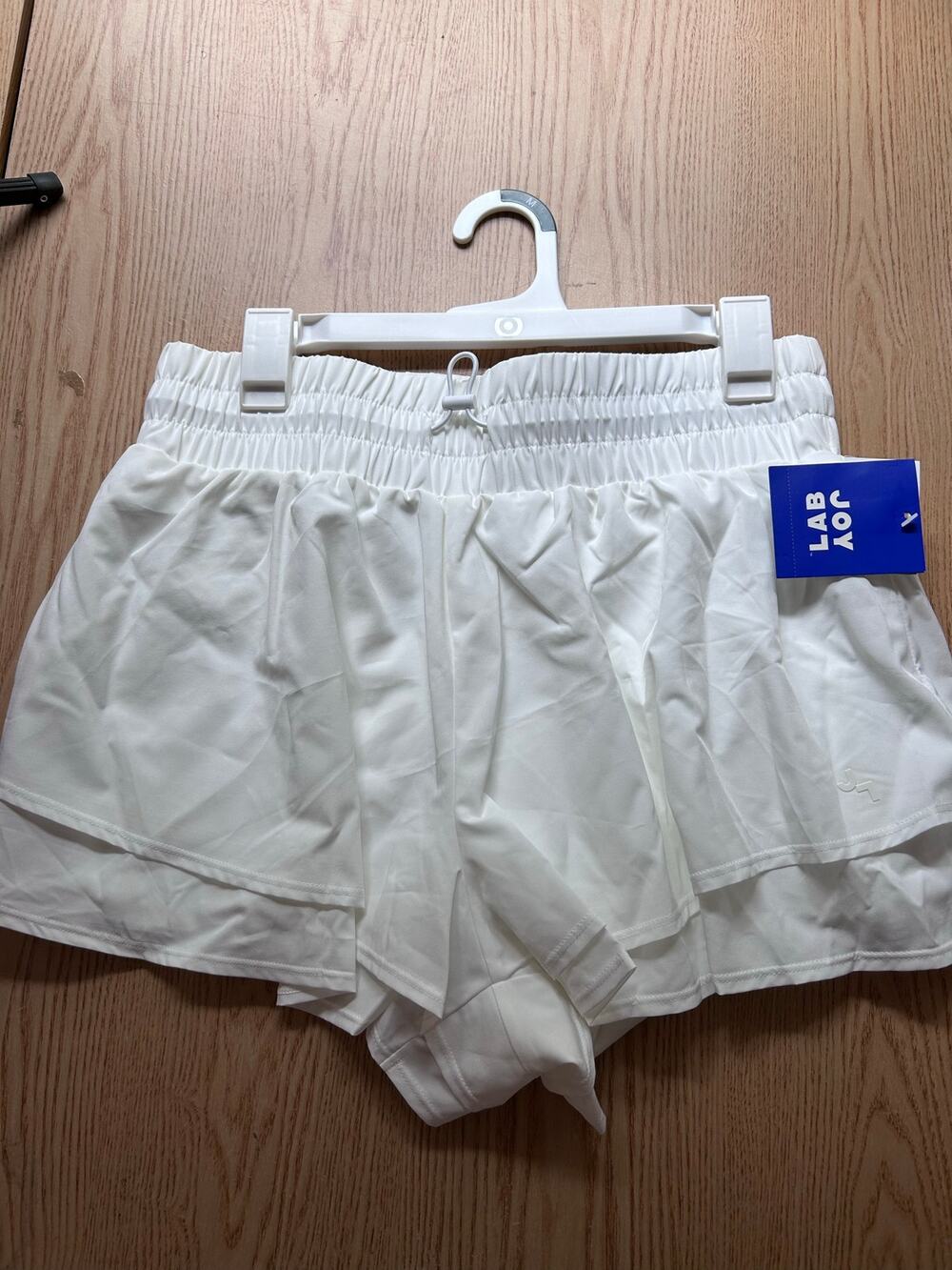 New Womens Joy Lab Athletic Shorts Elastic Waistband Pockets White size Medium
